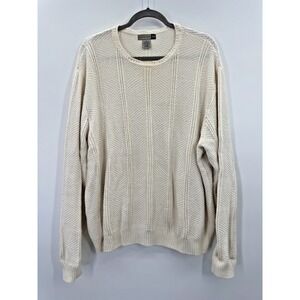Vintage Saville Row Men Cotton Crew Neck Knit Sweater XL Nautical Fisherman Prep